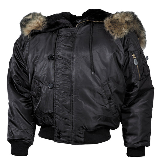 US Polarjacke N2B, schwarz,dick gefüttert