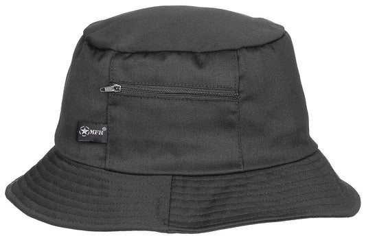 Schlapphut (Fischermütze),kleine Seitentasche, schwarz
