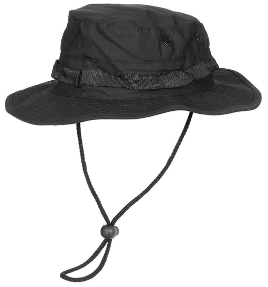US GI Buschhut, mit Kinnband,GI Boonie, Rip Stop, schwarz