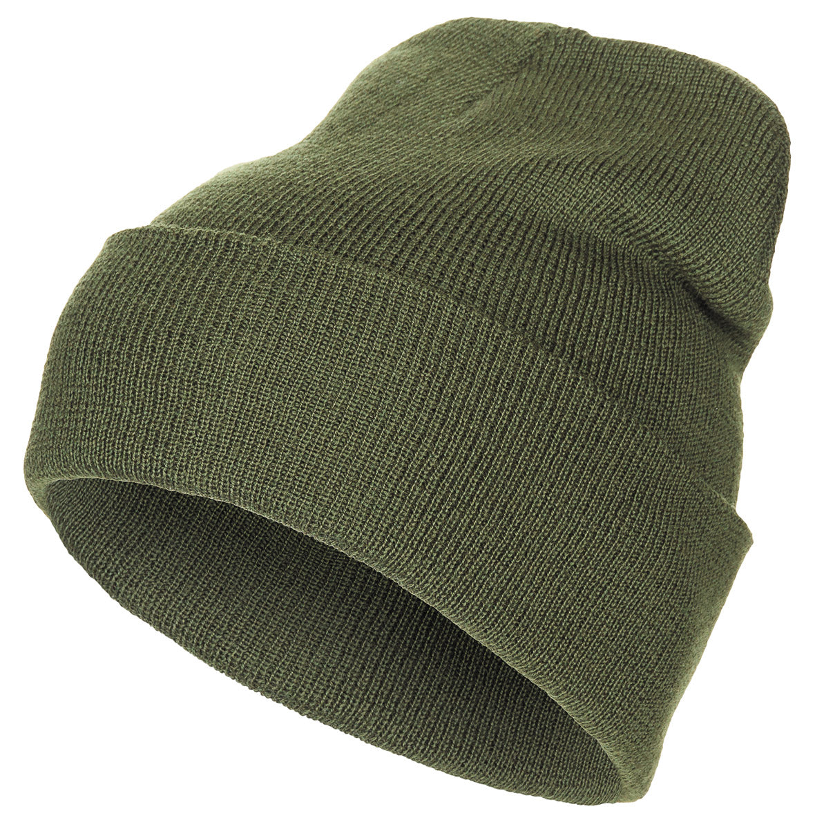 Rollmütze, 100 % Wolle,fein gestrickt, oliv
