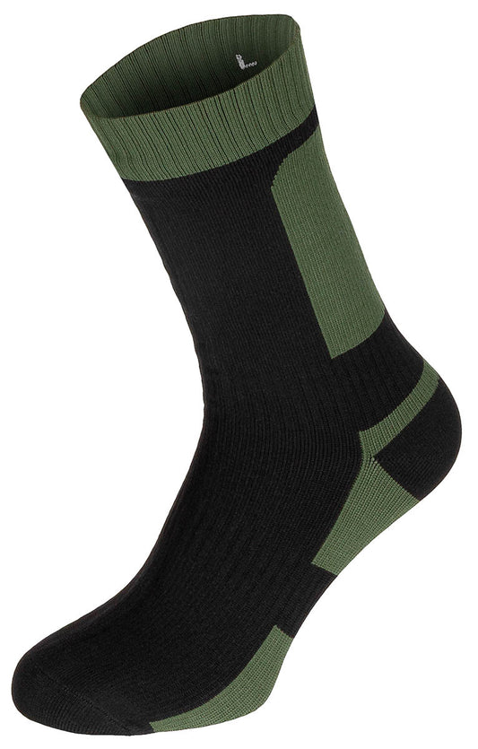 Socken, kurz, wasserdicht,oliv/schwarz