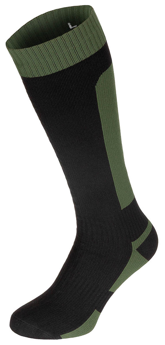 Socken, lang, wasserdicht,oliv/schwarz