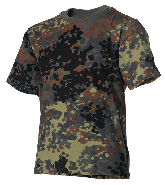 Kinder T-Shirt, flecktarn,halbarm, 170 g/m²