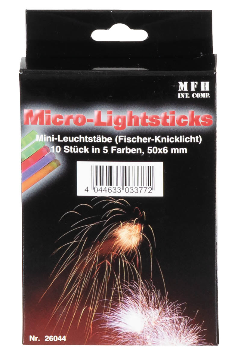 Leuchtstab, Mini, (Fischer-Knicklicht), 10 Stk./Pack