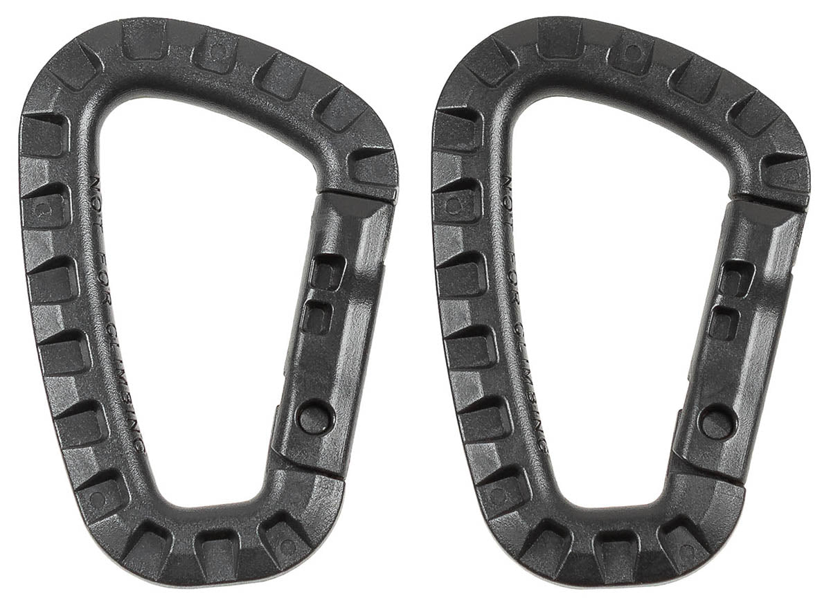 Karabiner, Plastik, schwarz,D 7 mm x 8,5 cm, 2er Pack