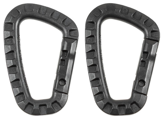 Karabiner, Plastik, schwarz,D 7 mm x 8,5 cm, 2er Pack
