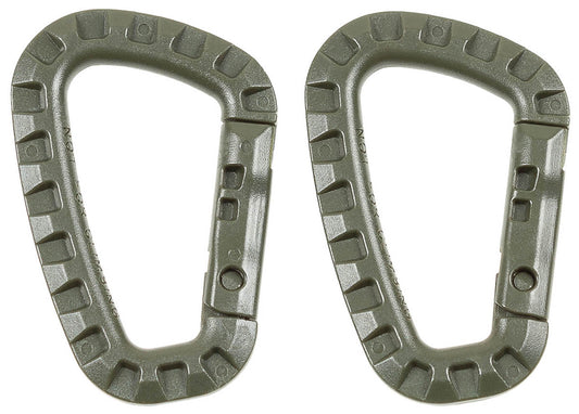 Karabiner, Plastik, oliv,D 7 mm x 8,5 cm, 2er Pack