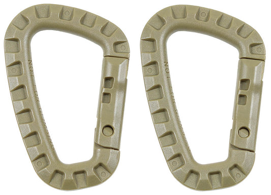 Karabiner, Plastik, coyote tanD 7 mm x 8,5 cm, 2er Pack