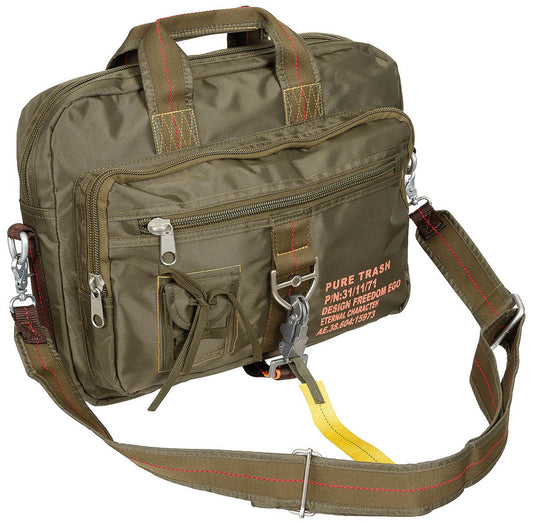 Handtasche, "PT", groß,Karabinerhaken, oliv
