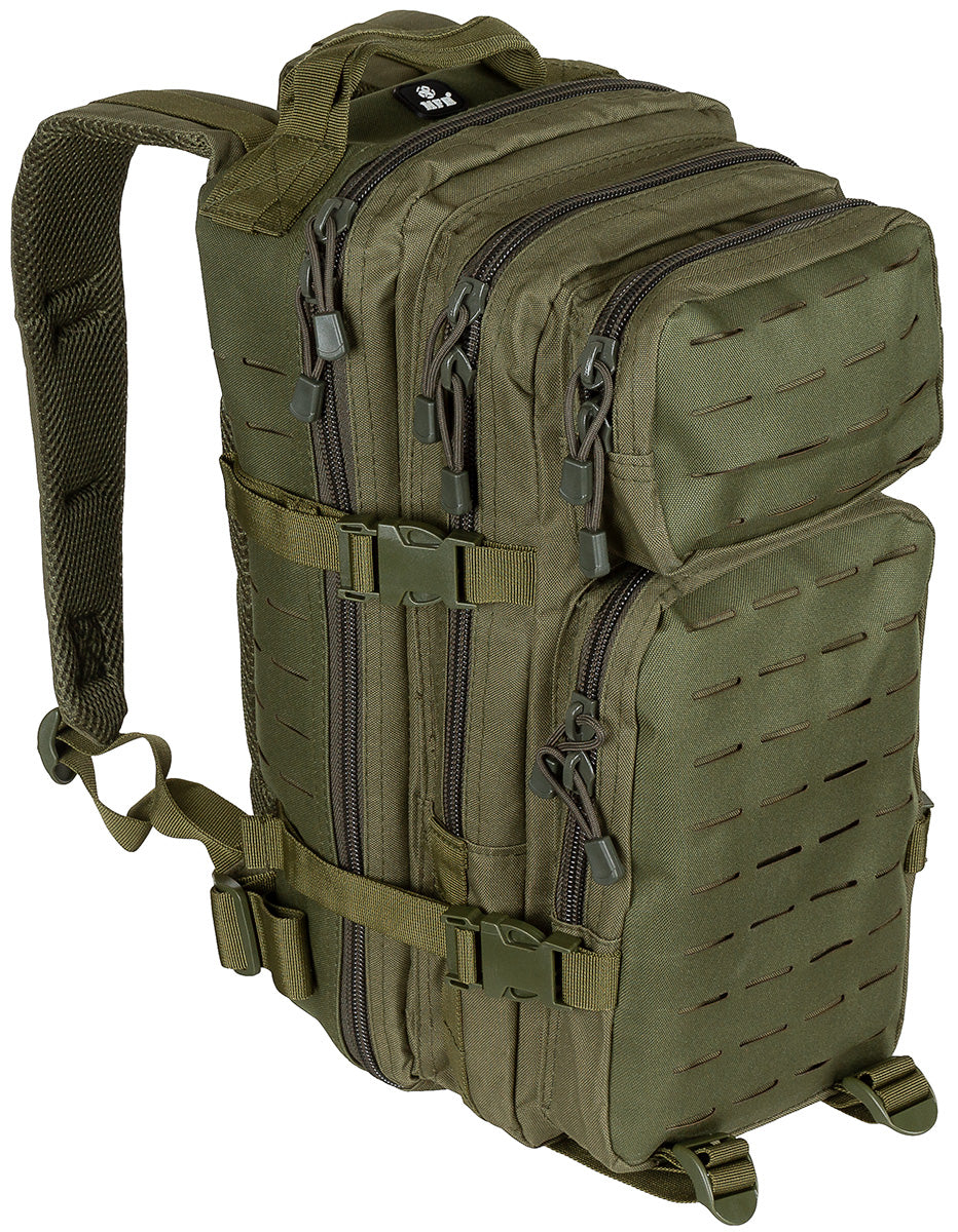 US Rucksack, Assault I,Laser, oliv