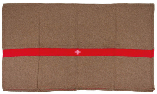 Schweiz. Wolldecke, braun,ca. 200 x 150 cm