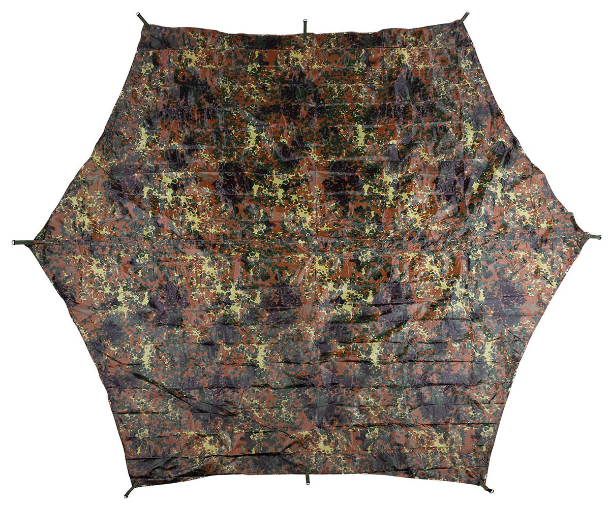 Plane, "Hexagon-Tarp",flecktarn, ca. 340 x 310 cm