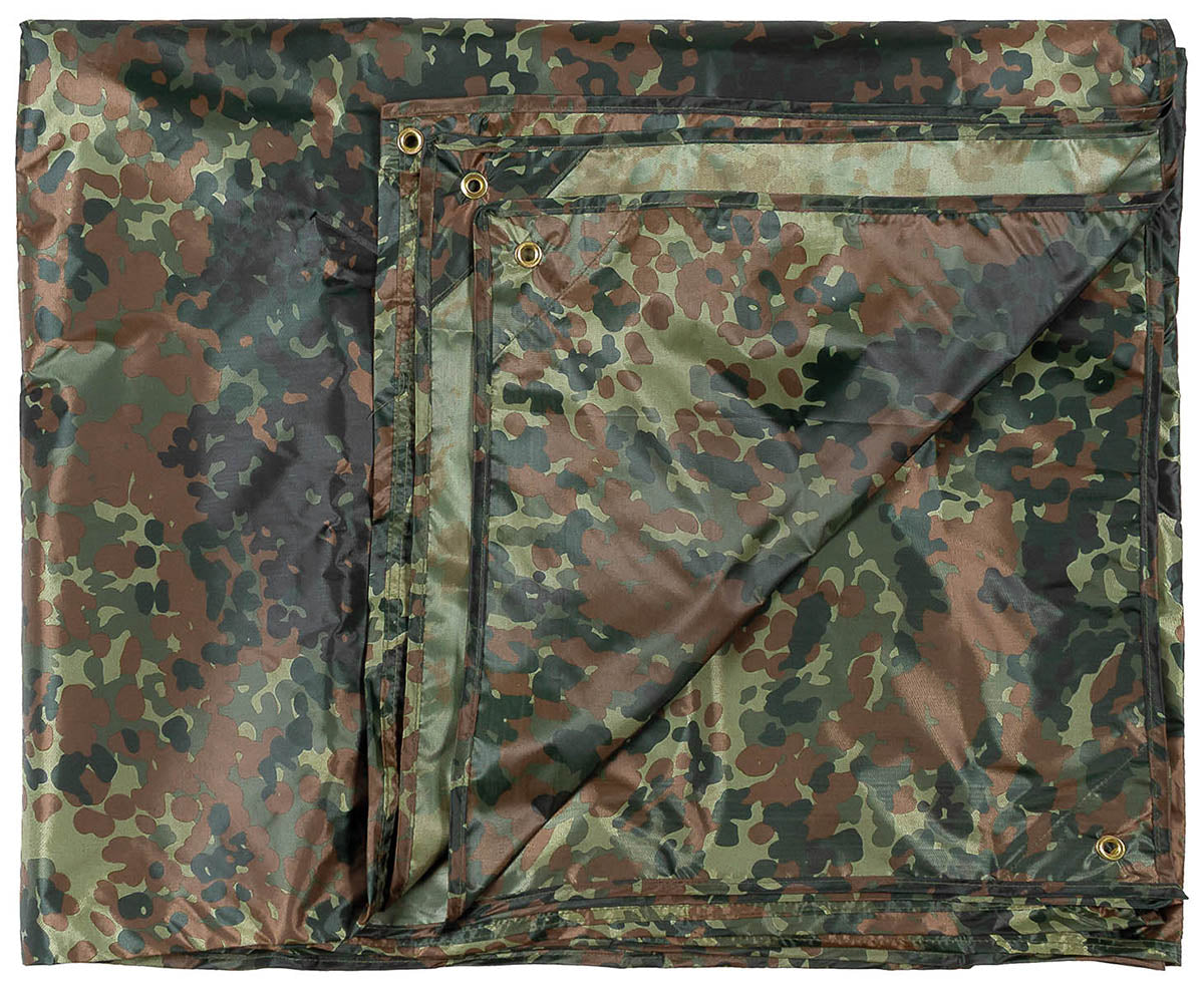 Mehrzweckplane, "Tarp",flecktarn, ca. 300 x 300 cm