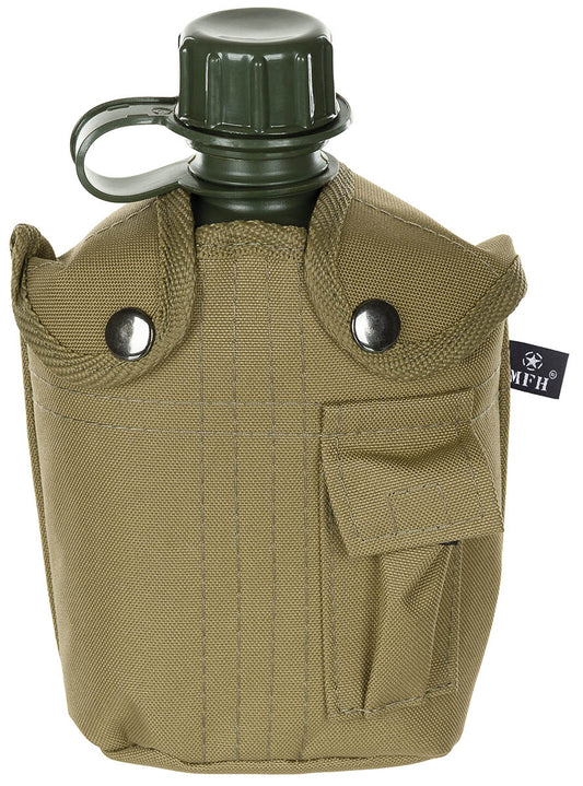 US Plastikfeldflasche, 1 l,Hülle, coyote tan
