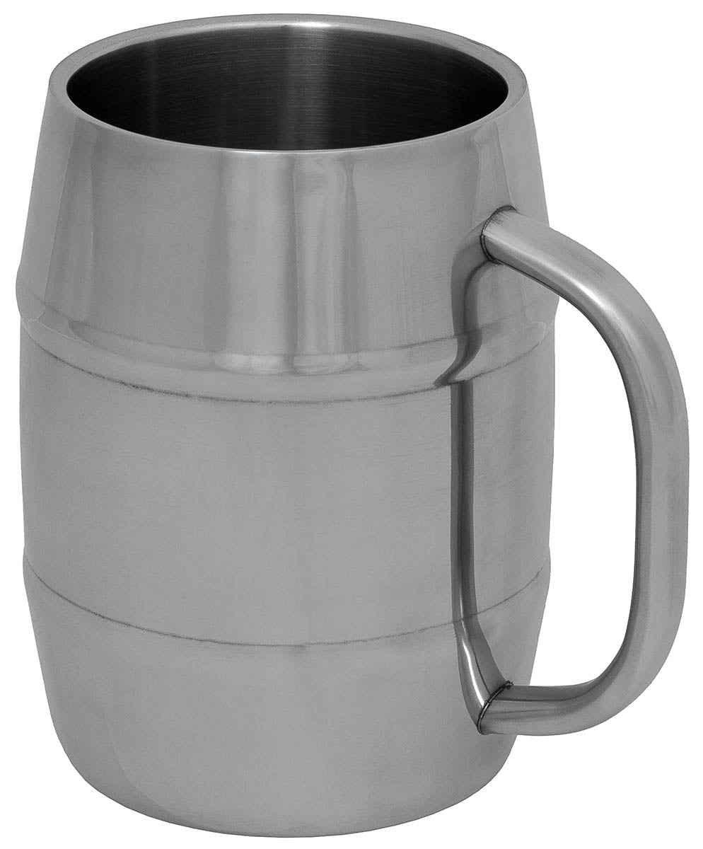 Krug, "Fass", Edelstahl,1 l, doppelwandig