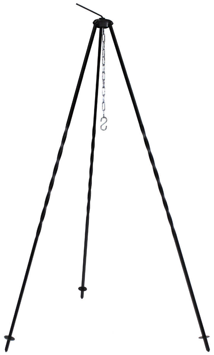 Ungar. Dreibein, ca. 1,2 m,Eisen, mit Kette und Haken