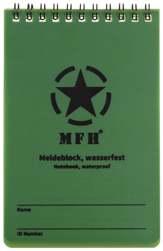 Meldeblock, wasserfest, groß,Spiralbindung, 10 x 15 cm