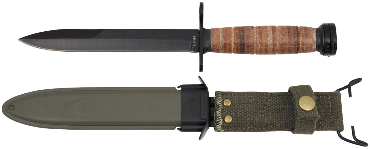 US Bajonett M4, Ledergriff,M8 Kunststoff-Scheide