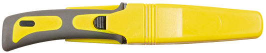 Tauchermesser, gelb-schwarz,Gummigriff, Scheide