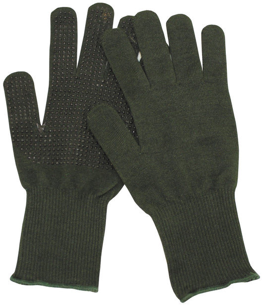 Brit. Fingerhandschuhe, Nomex,oliv, Strick, neuwertig