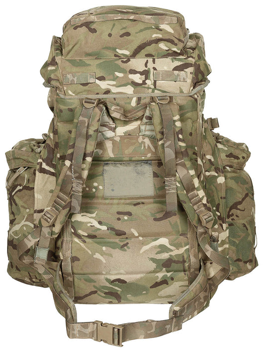 Brit. Rucksack, "INF Long",Seitentaschen, MTP, IRR, gebr.