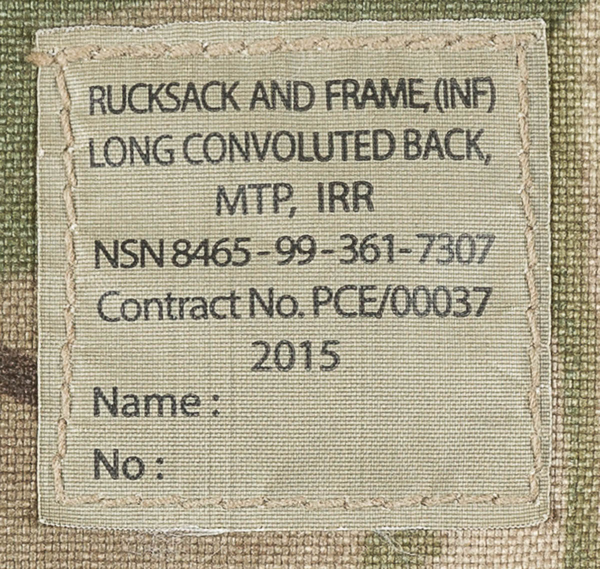 Brit. Rucksack, "INF Long",Seitentaschen, MTP, IRR, gebr.