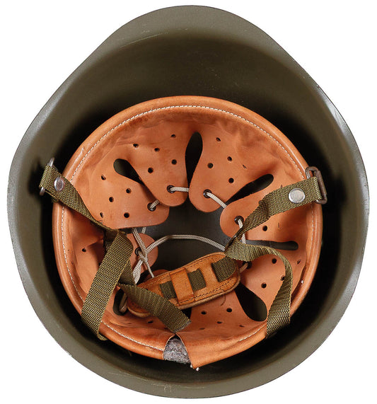 CZ Stahlhelm, mit Innenteil,oliv, gebr., TOP ZUSTAND