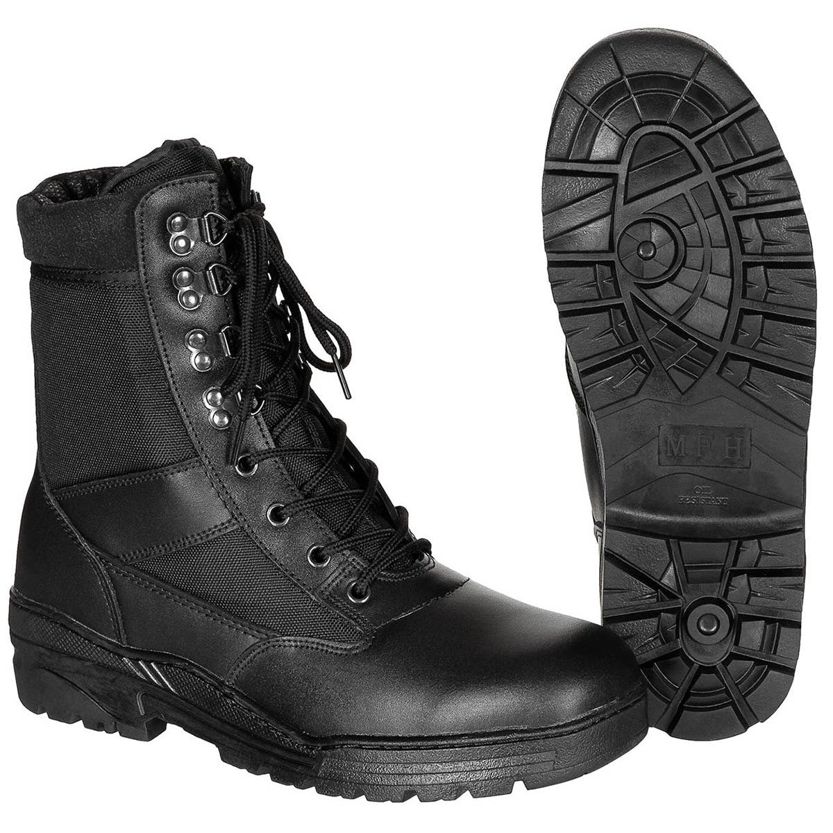 Stiefel, "Security", schwarz,8-Loch, Gummisohle