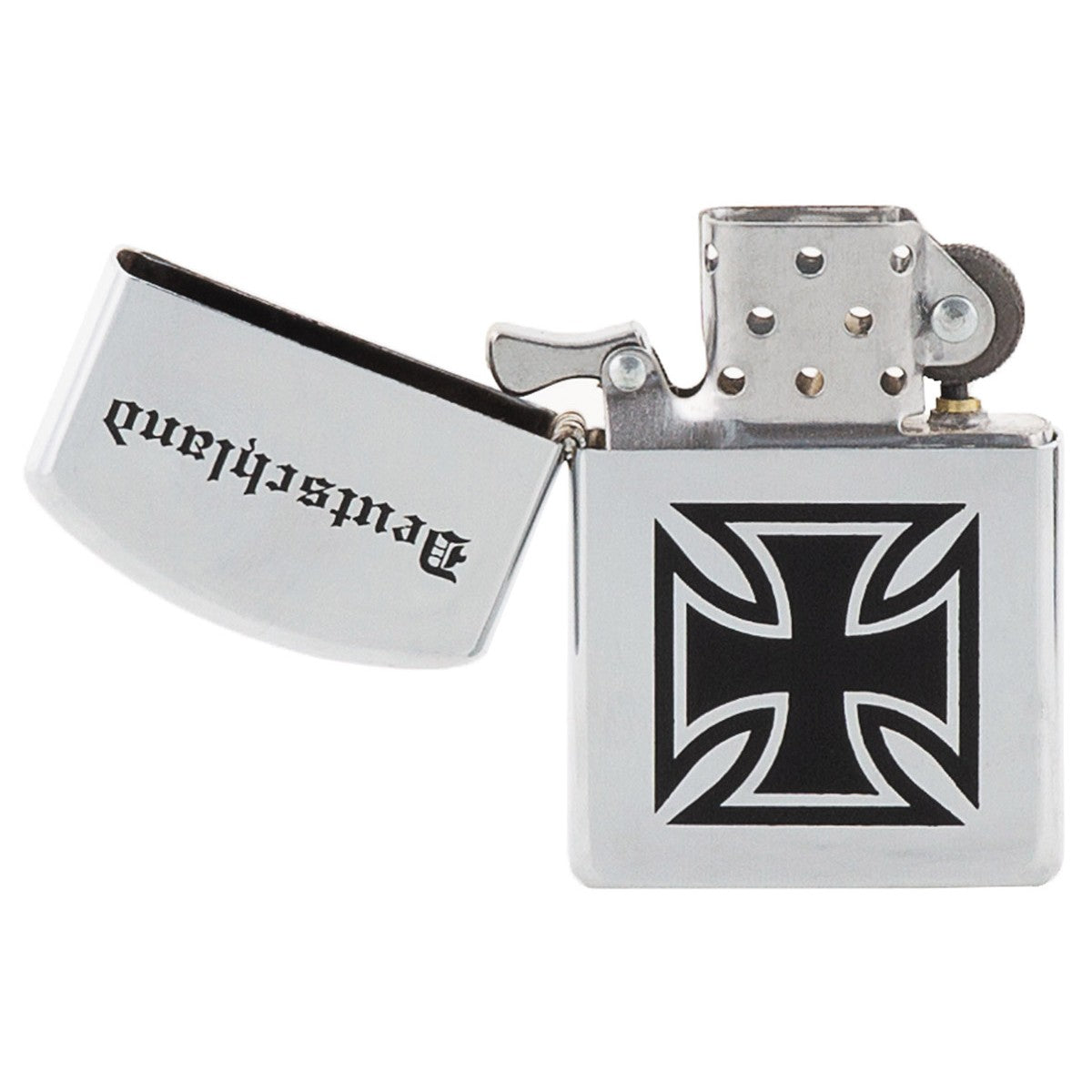 Benzin-Sturmfeuerzeug, chrompoliert, "Deutschland", unbef.