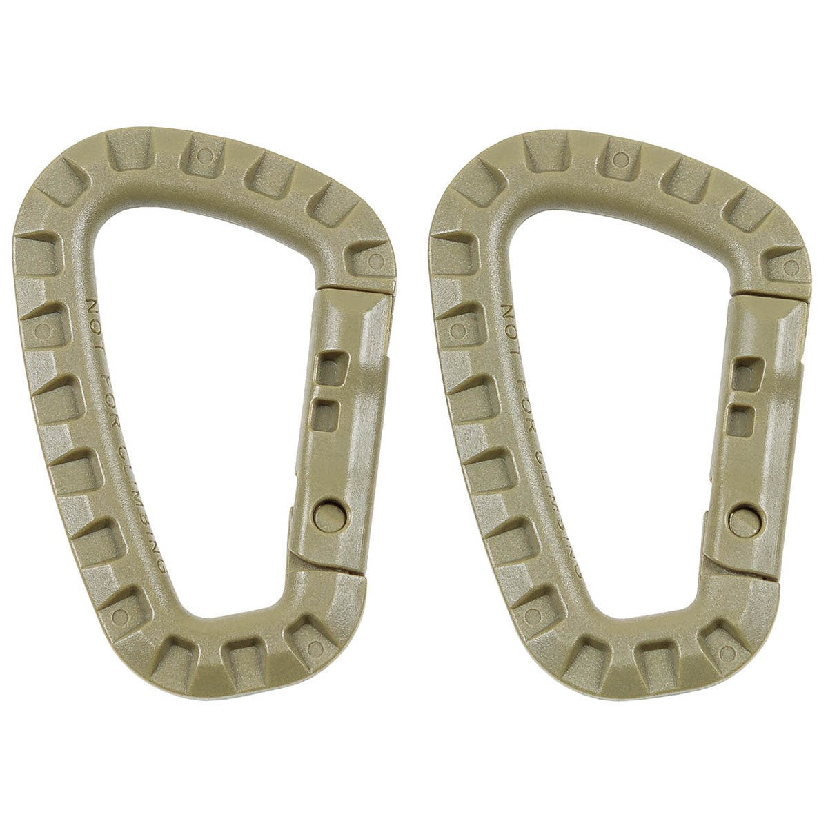 Karabiner, Plastik, coyote tanD 7 mm x 8,5 cm, 2er Pack