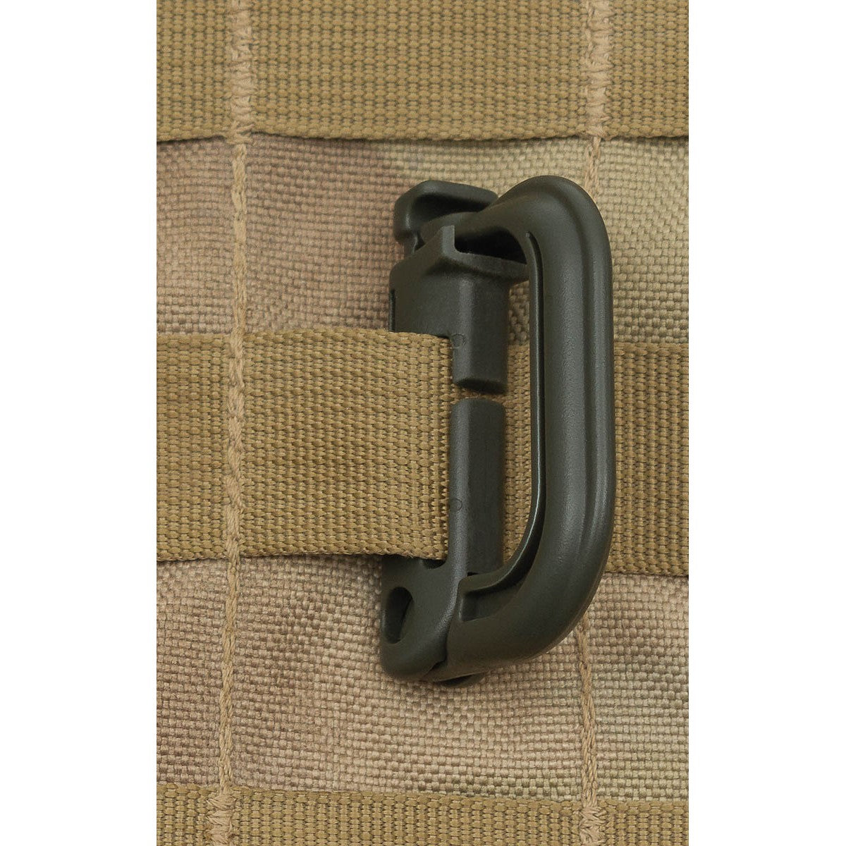 Karabiner, Plastik, "MOLLE",oliv, 2er Pack