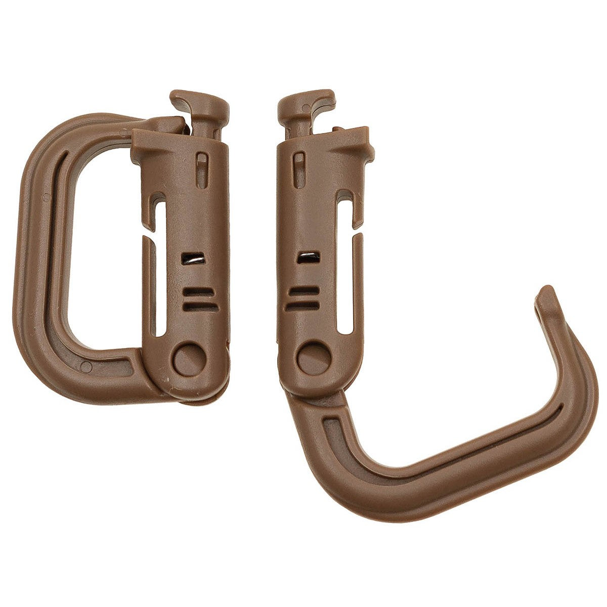 Karabiner, Plastik, "MOLLE",coyote tan, 2er Pack