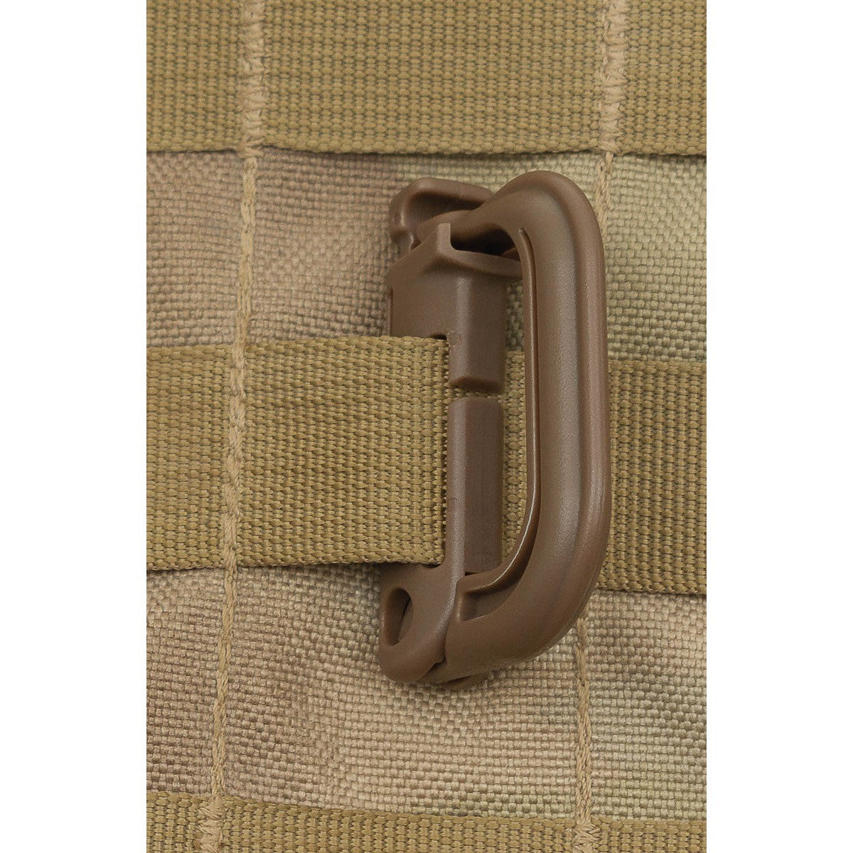 Karabiner, Plastik, "MOLLE",coyote tan, 2er Pack