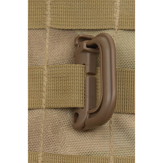 Karabiner, Plastik, "MOLLE",coyote tan, 2er Pack
