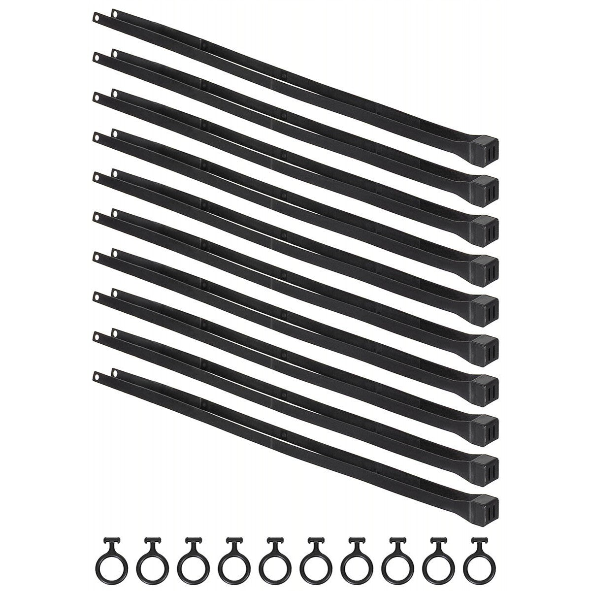 Kunststoffhandschellen,10 St./P.,53,5 x 1,3cm,schwarz