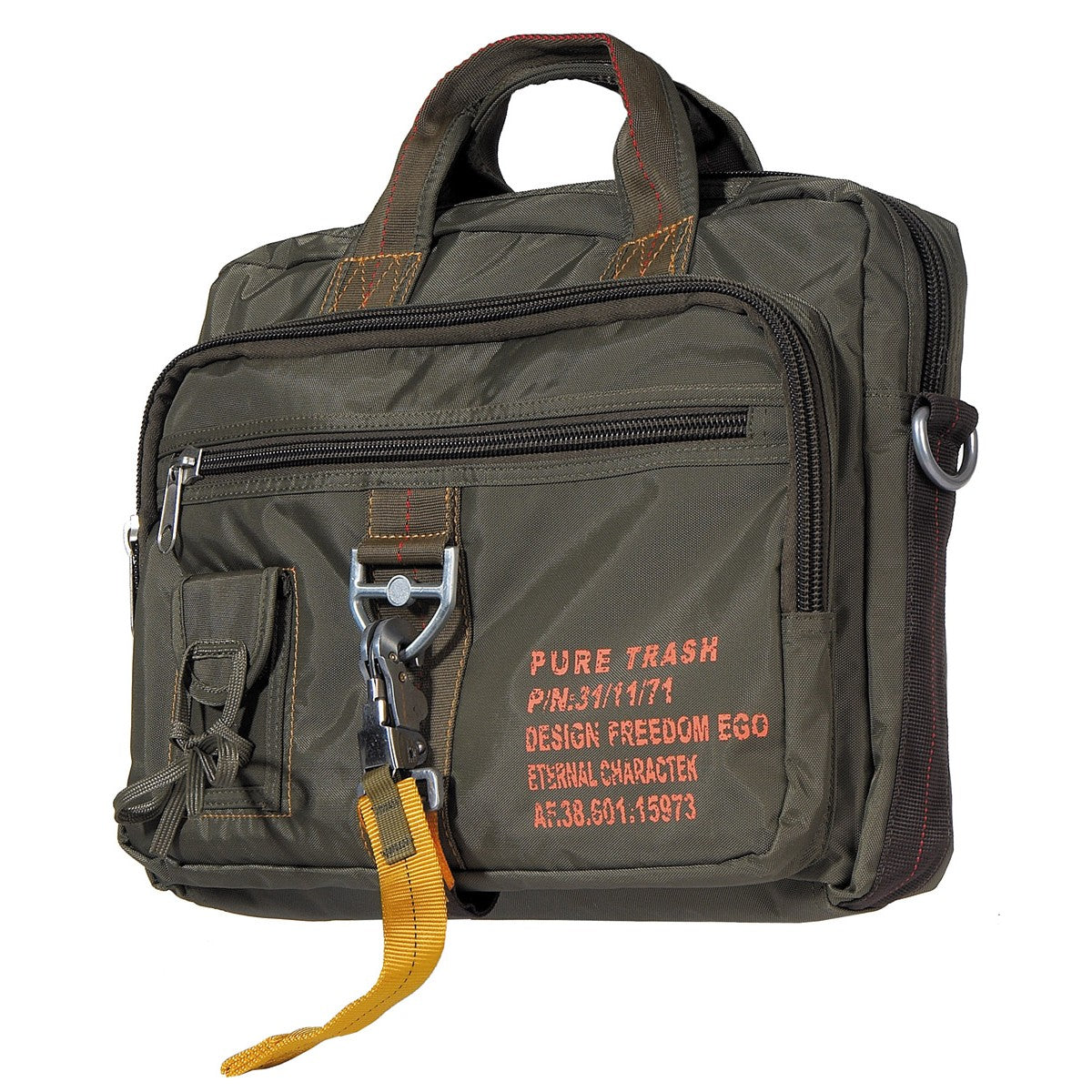Handtasche, "PT", groß,Karabinerhaken, oliv