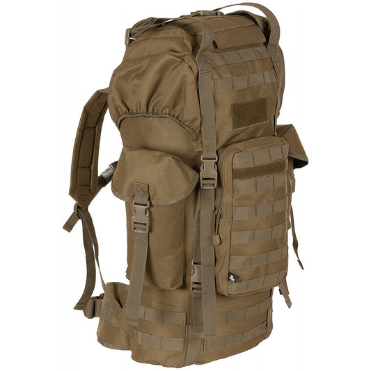 BW Kampfrucksack, "MOLLE",65 l, Alu-Aussteifung, coyote
