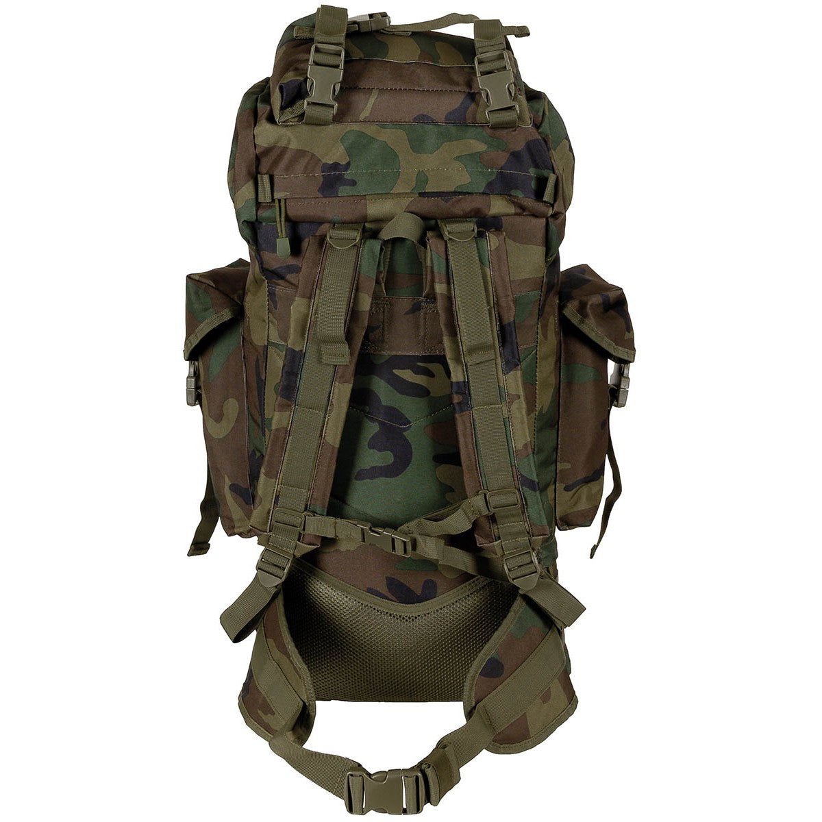 BW Kampfrucksack, "MOLLE",65 l, Alu-Ausst., woodland