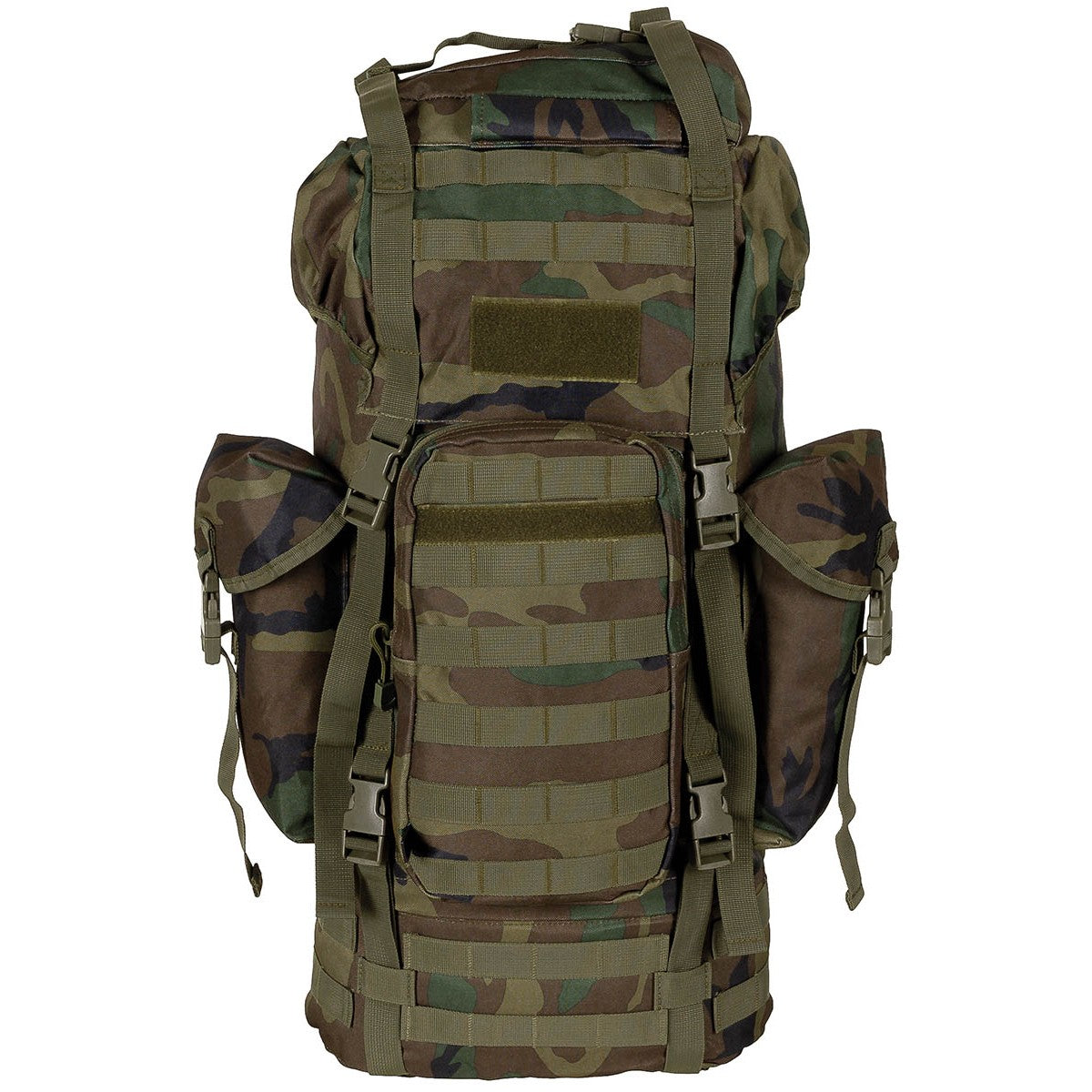 BW Kampfrucksack, "MOLLE",65 l, Alu-Ausst., woodland
