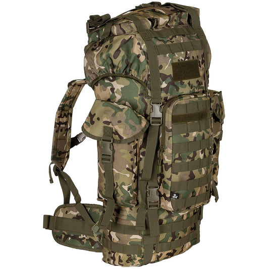 BW Kampfrucksack, "MOLLE",65 l, Alu-Ausst., op.-camo