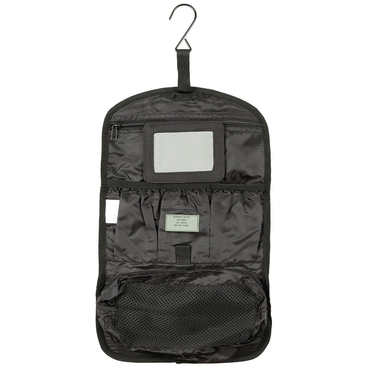 Brit. Waschzeugtasche,rollbar, schwarz