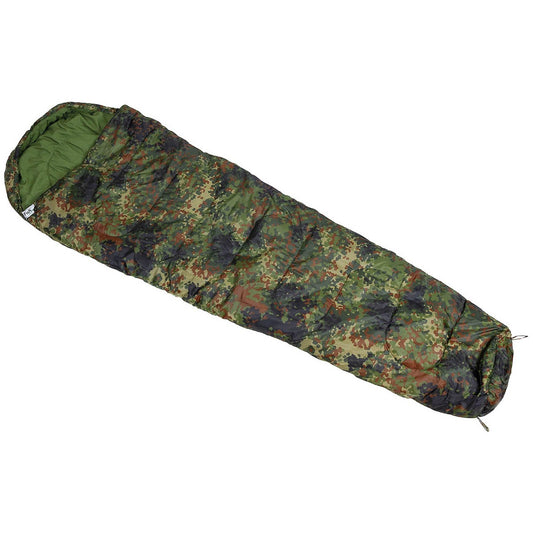 Mumienschlafsack, flecktarn,2-lagige Füllung