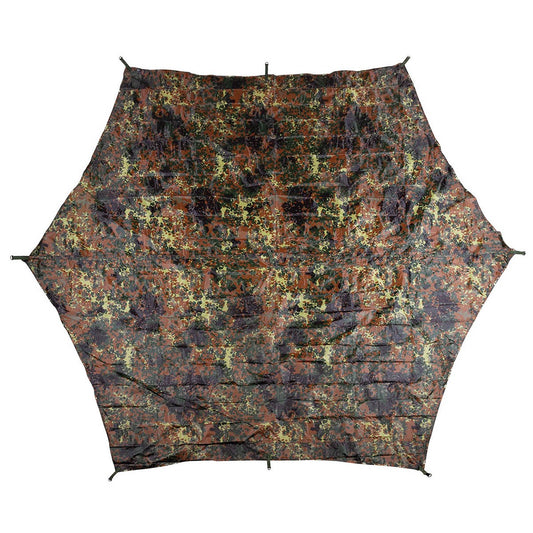 Plane, "Hexagon-Tarp",flecktarn, ca. 340 x 310 cm