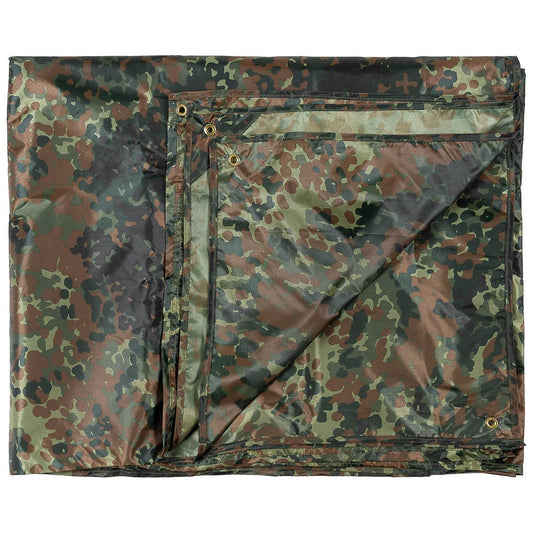 Mehrzweckplane, "Tarp",flecktarn, ca. 400 x 500 cm