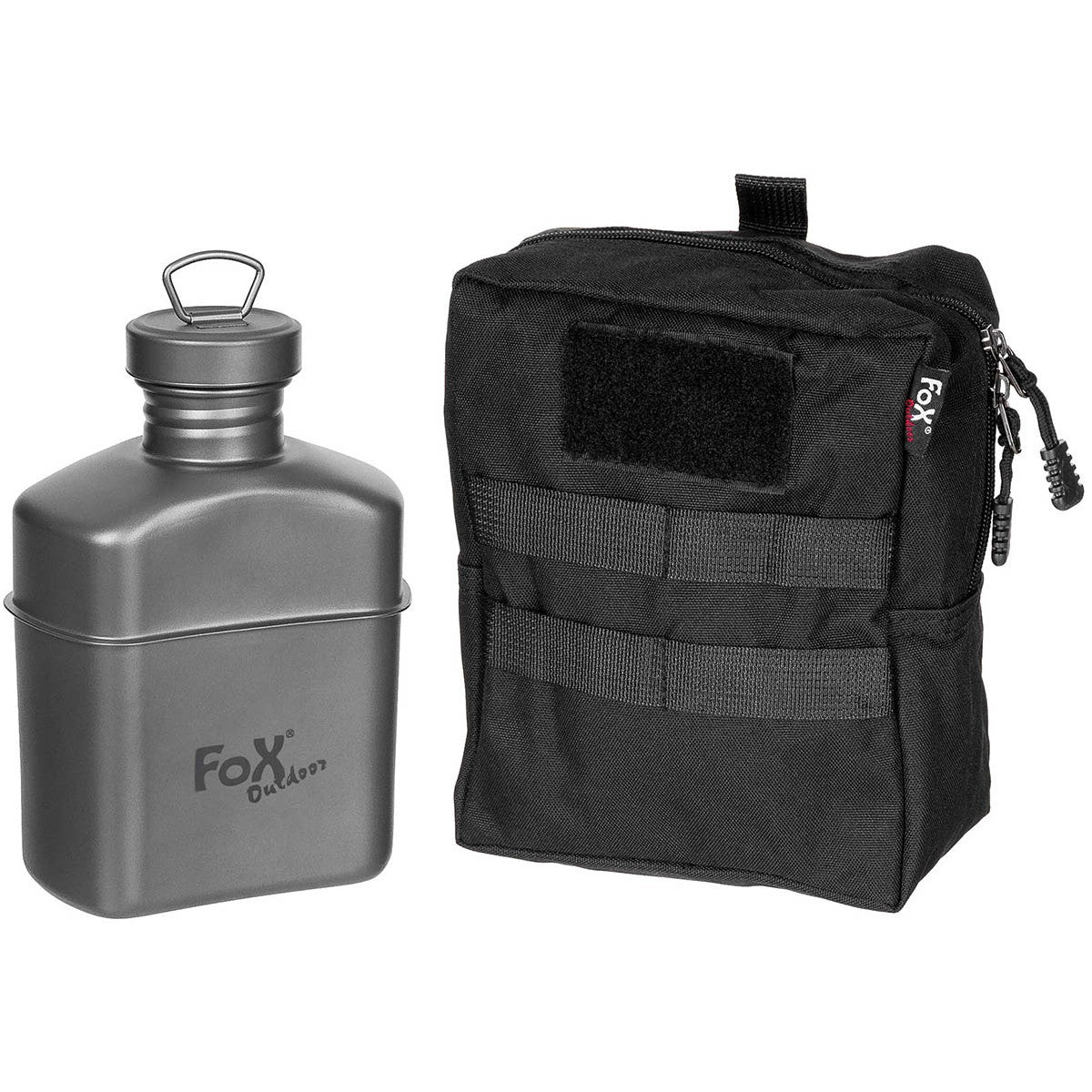 Trinkflasche, Titan,ca. 1 l, mit Tasche
