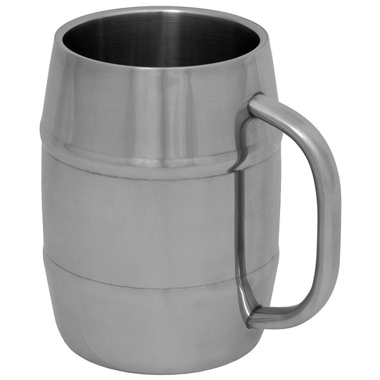 Krug, "Fass", Edelstahl,1 l, doppelwandig