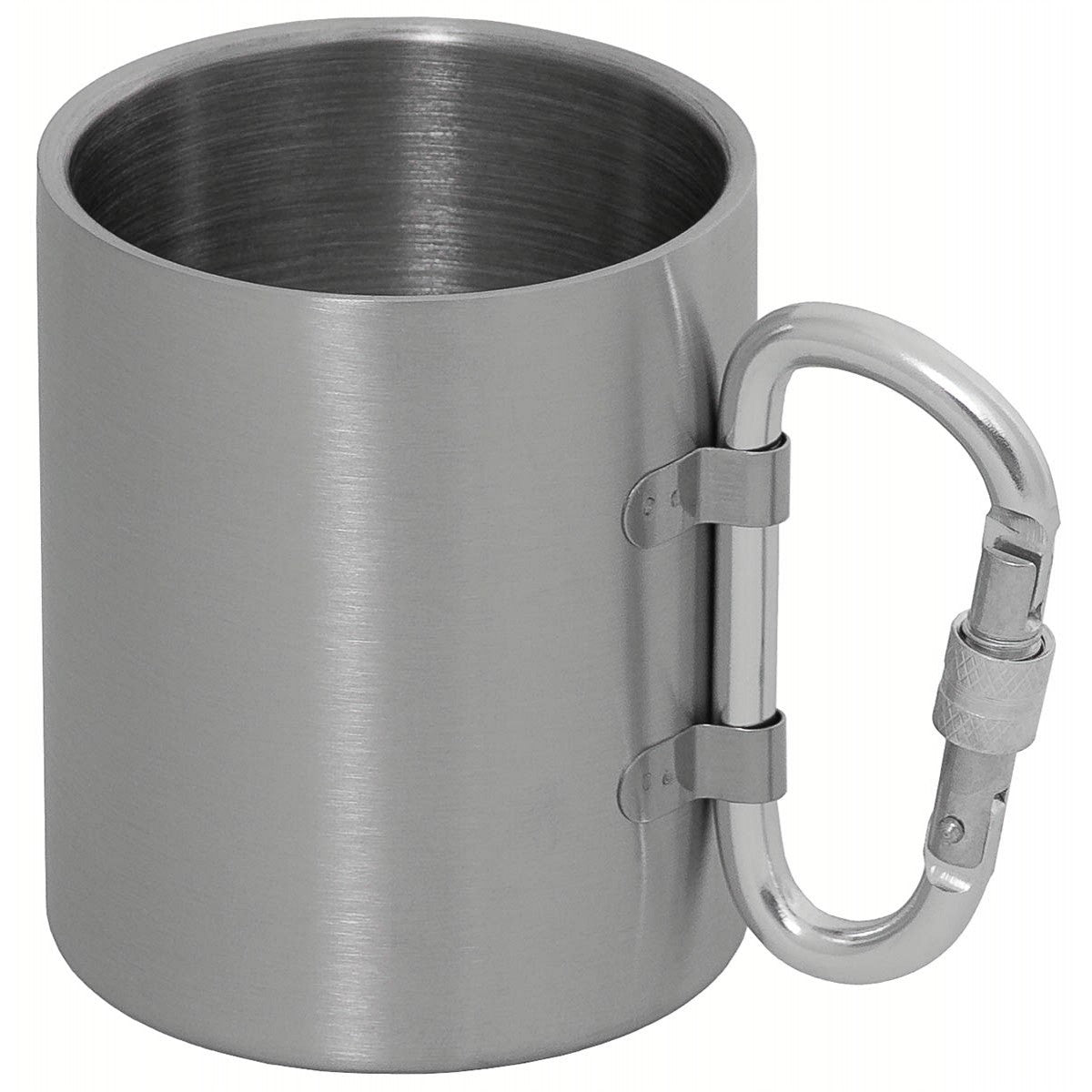 Tasse, Edelstahl, Karabiner,doppelwandig, ca. 300 ml