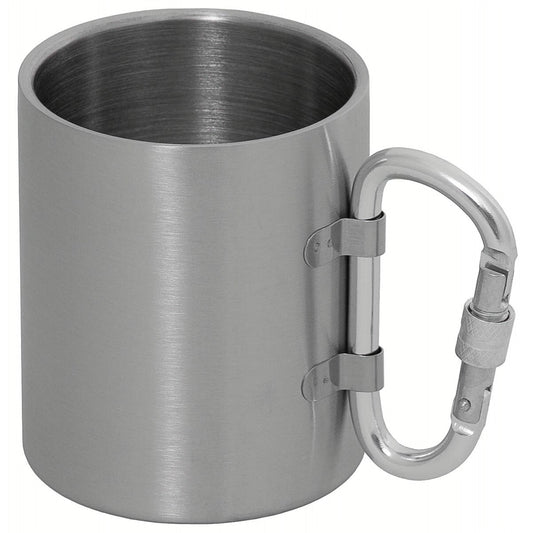 Tasse, Edelstahl, Karabiner,doppelwandig, ca. 300 ml