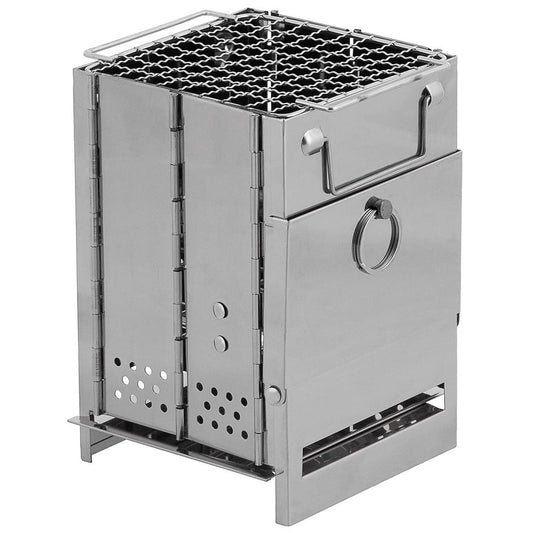 Raketenofen, mit Rost,faltbar, mini, Edelstahl