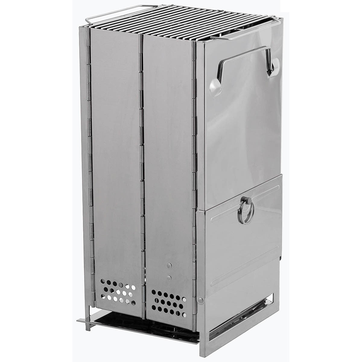 Raketenofen, mit Rost,faltbar, groß, Edelstahl